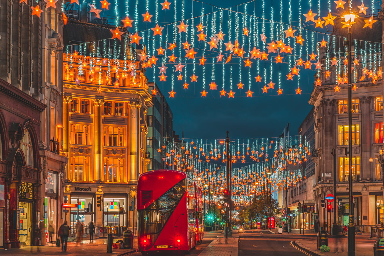 Oxford Street, London in December