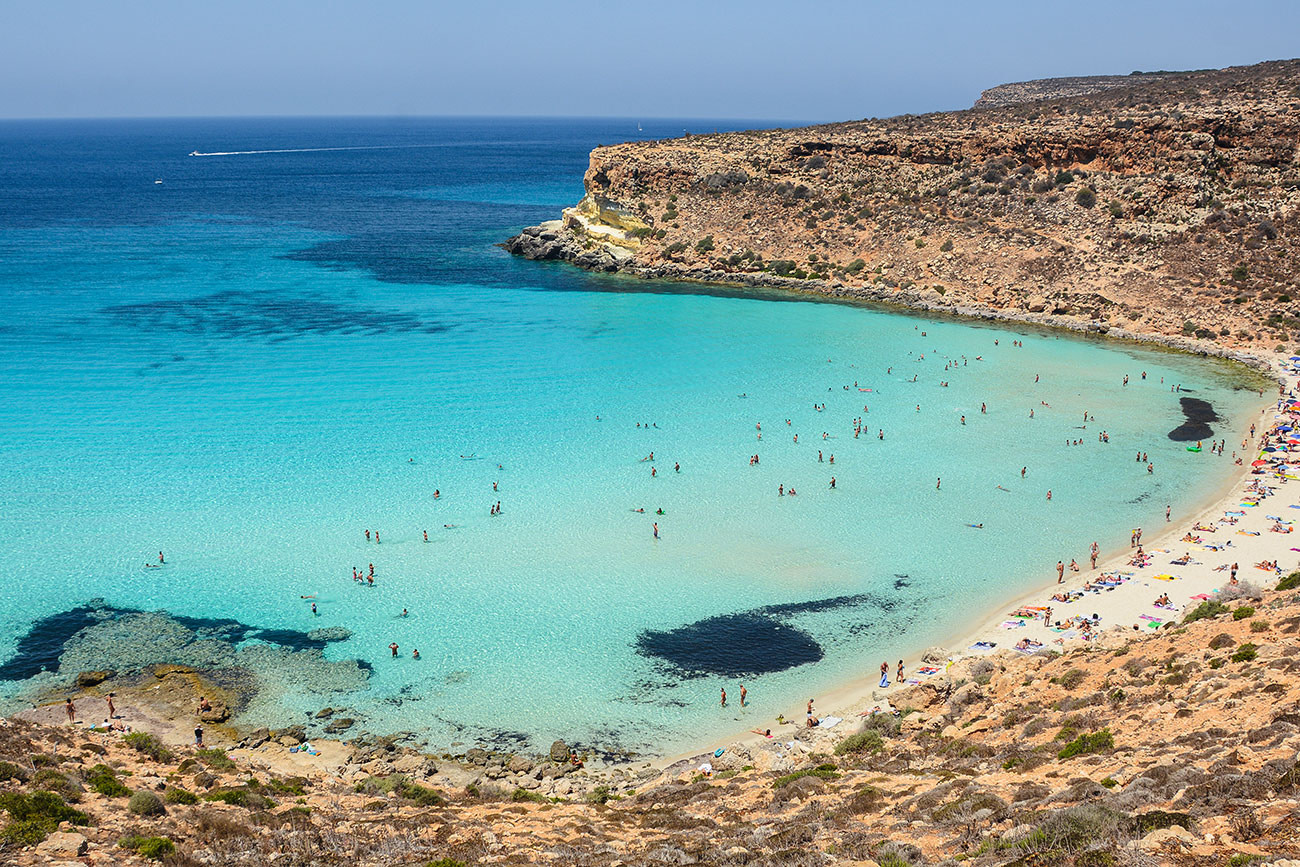Beautiful beach in Lampedusa