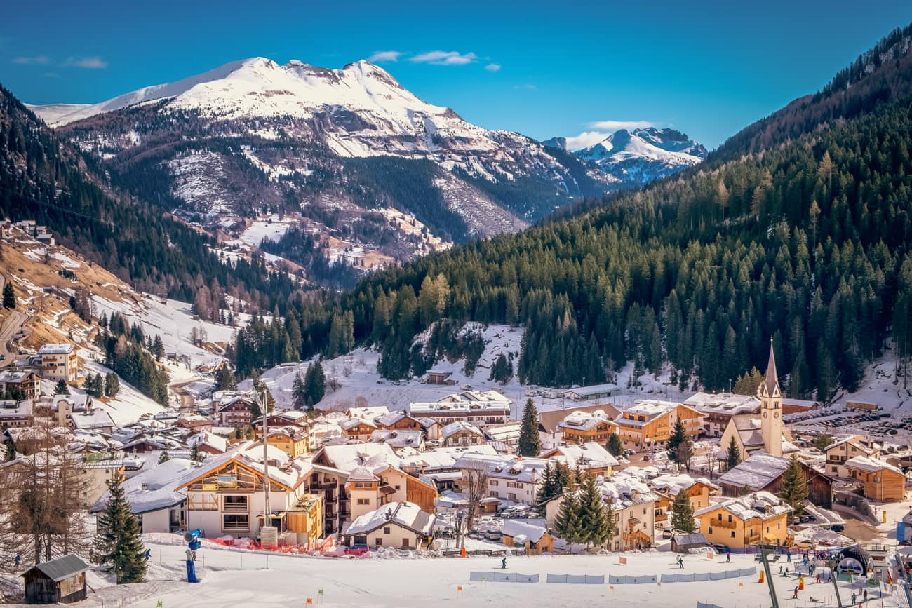 Ski resort in the Dolomites