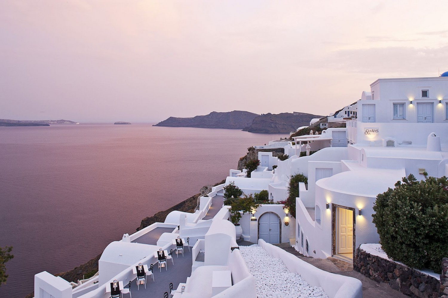 Image of Cyclades Architecture Hotels Houses Over The Caldera In