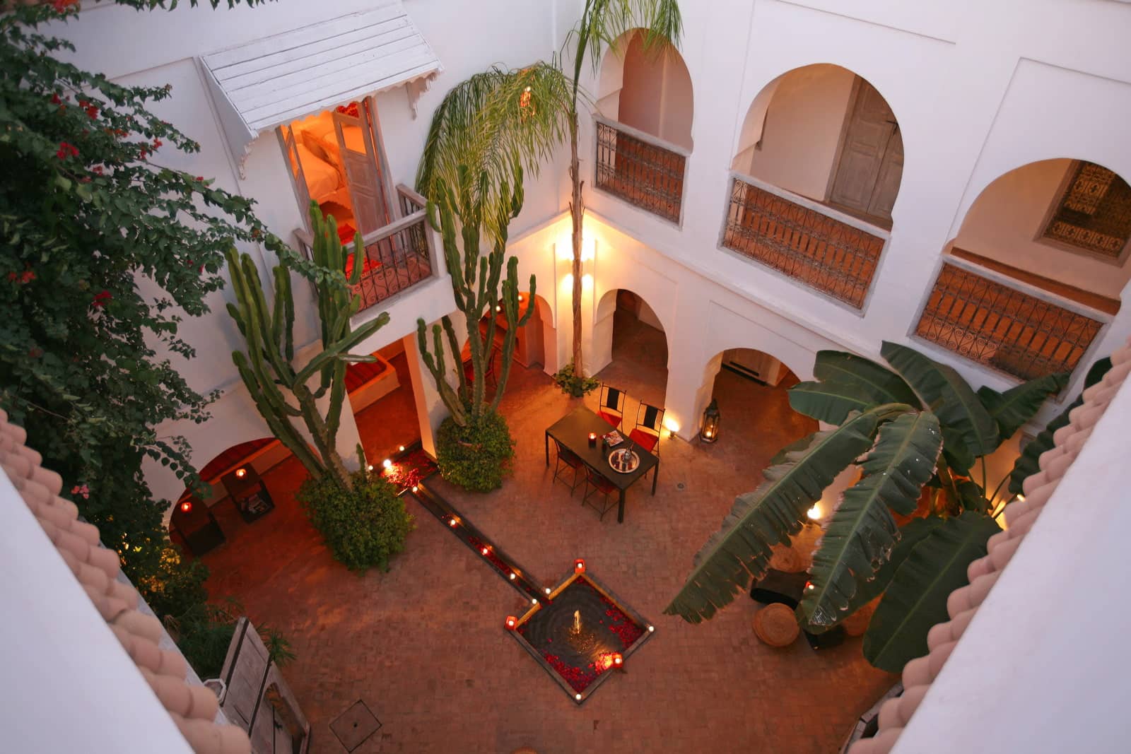 Moroccan courtyard with plants