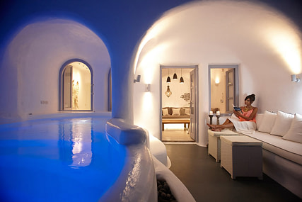 Whitewashed Interiors and Envy-Inducing Pools at Dana Villas in Santorini