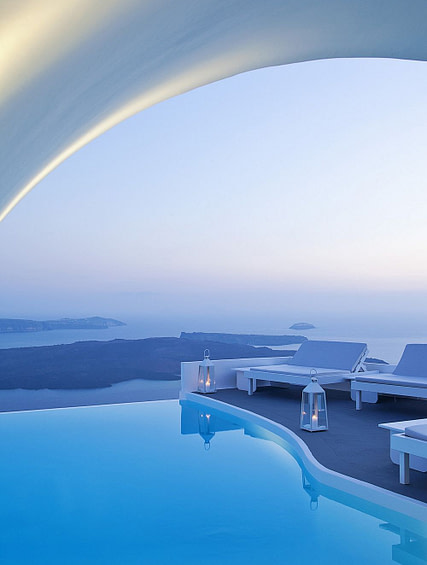 Infinity pool in Santorini