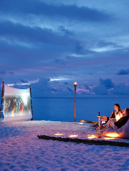 Open-air beach cinema