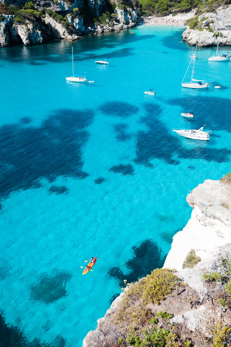 Clear waters in Menorca