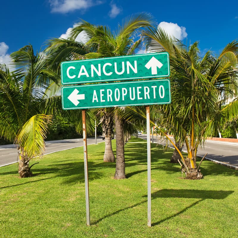 Street sign in Cancun
