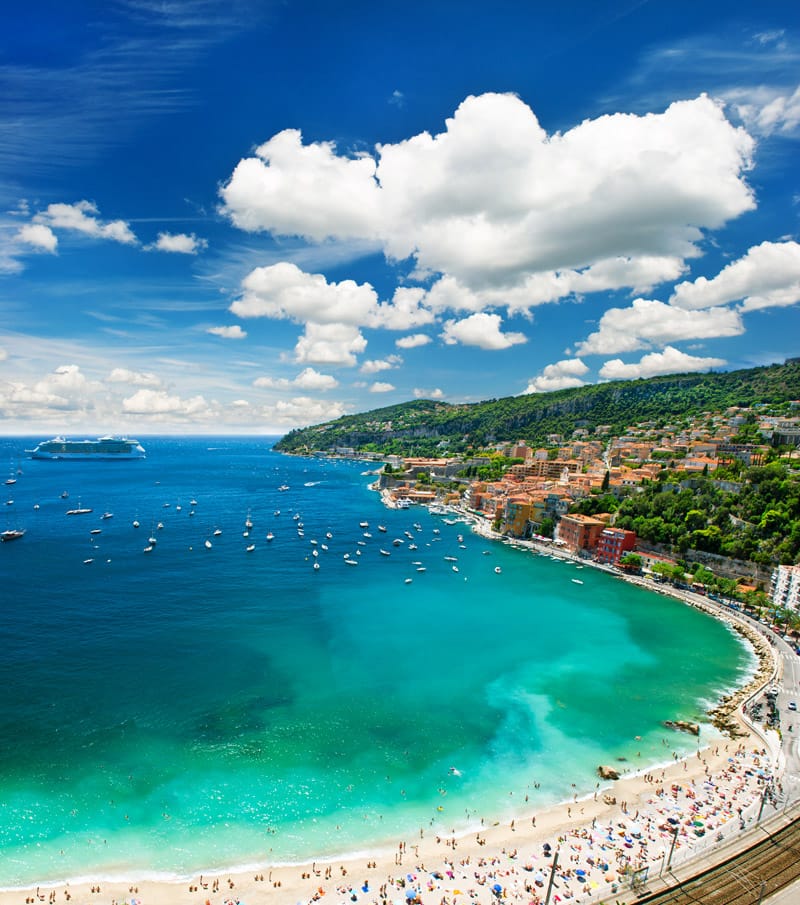 Beach and yachts on the French Riviera