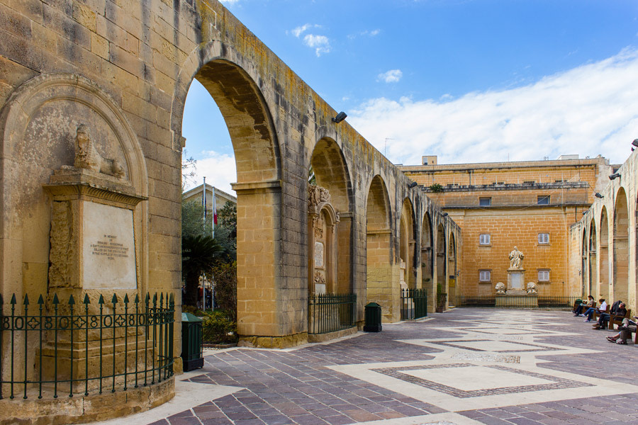 Beautiful park with ancient architecture