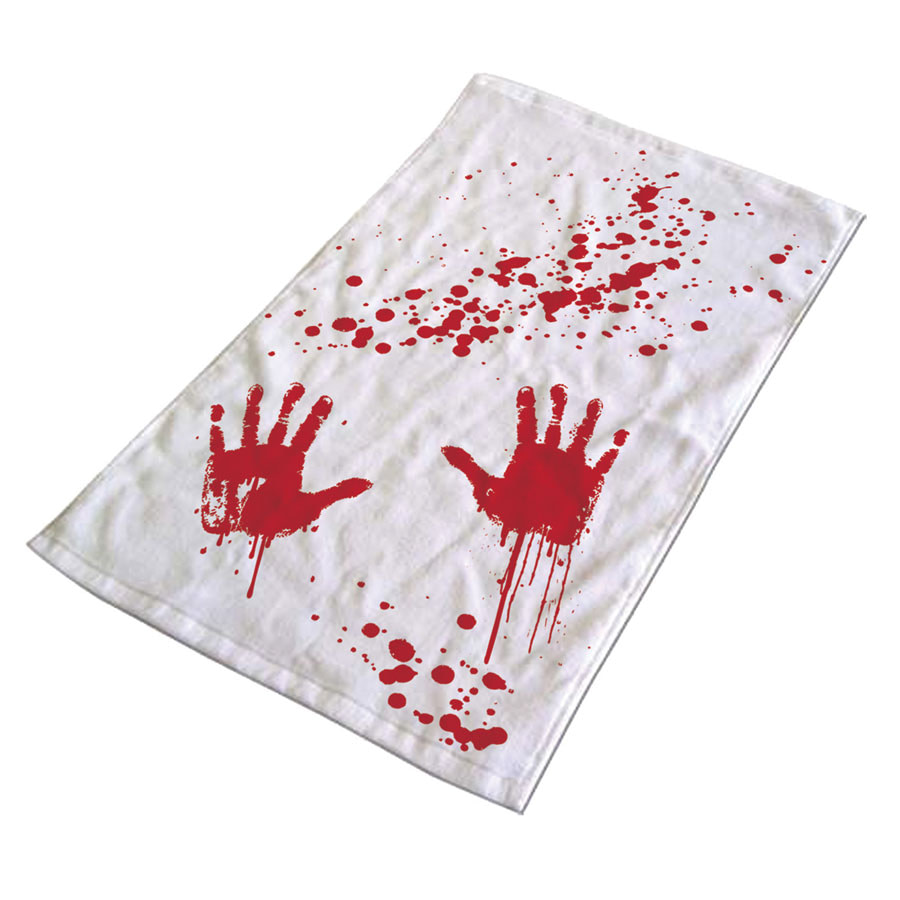 Towel with blood stains
