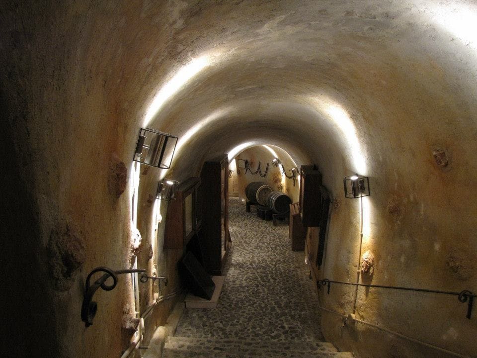 Underground wine museum in Santorini