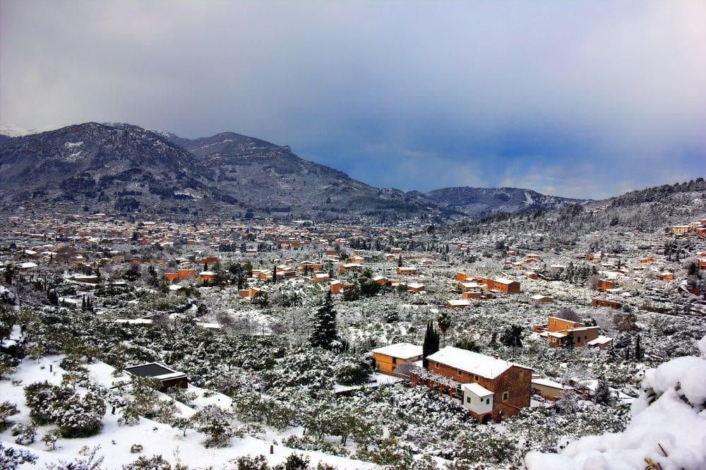 Snow in Soller, Mallorca