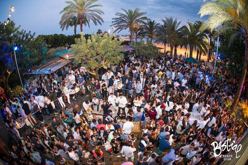 Beach club in Barcelona