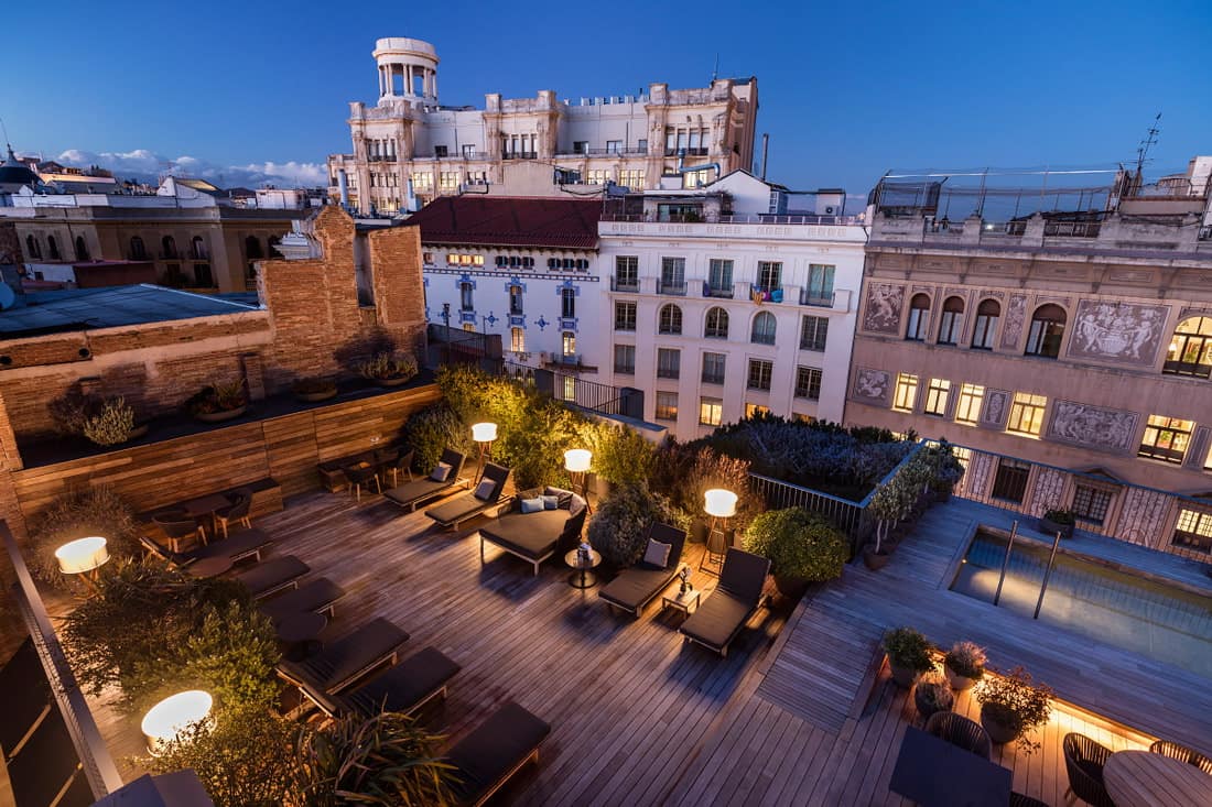 Beautiful rooftop terrace in Barcelona