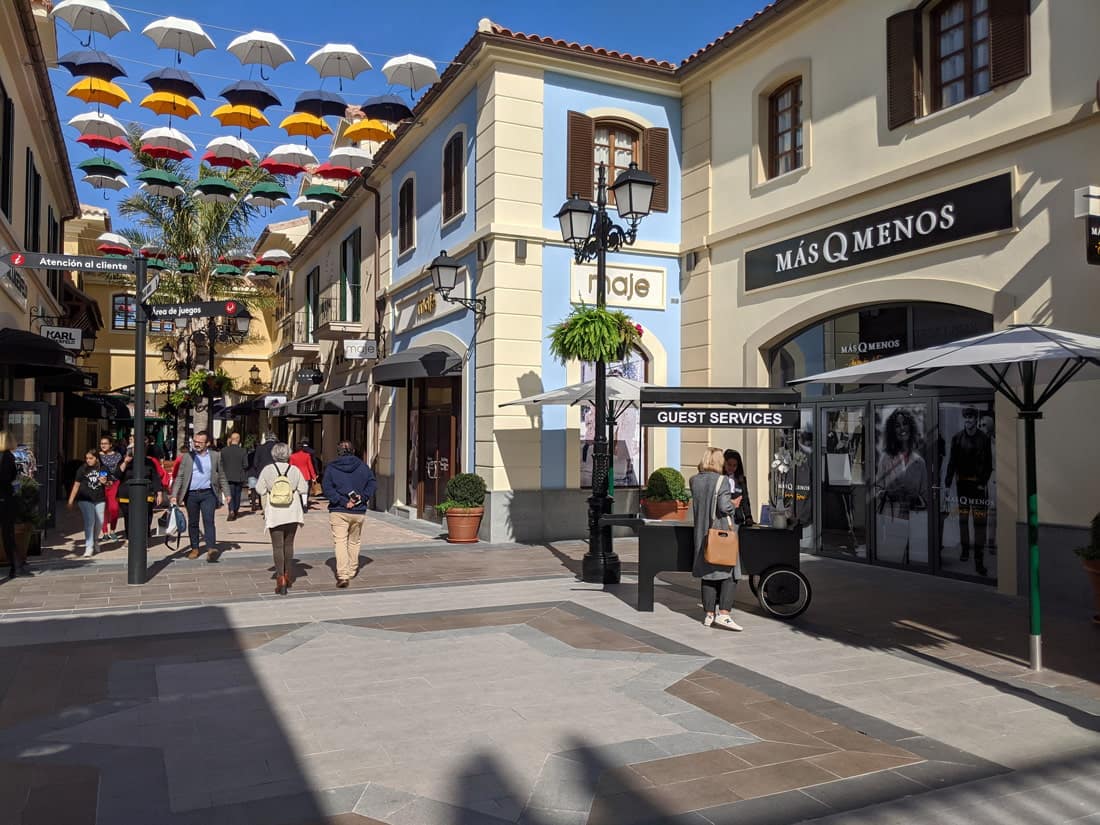 Shopping street at Malaga's Plaza Mayor