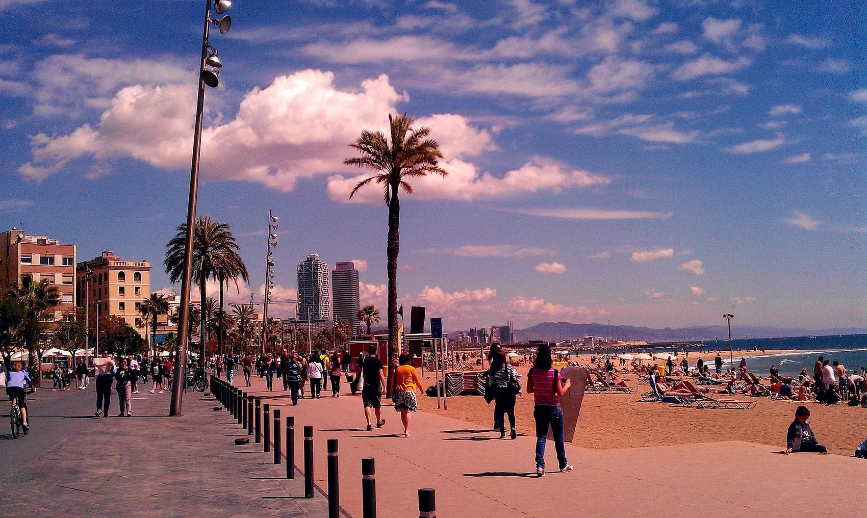 Beach in the center of Barcelona