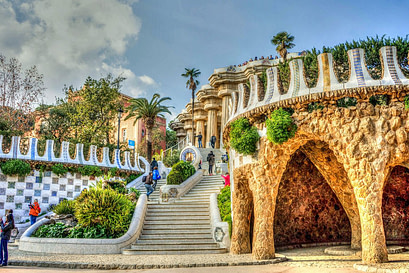 Colorful park in Barcelona