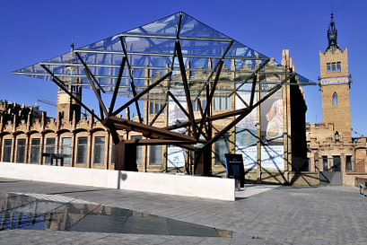 Metal and glass sculpture by Arata Isozaki