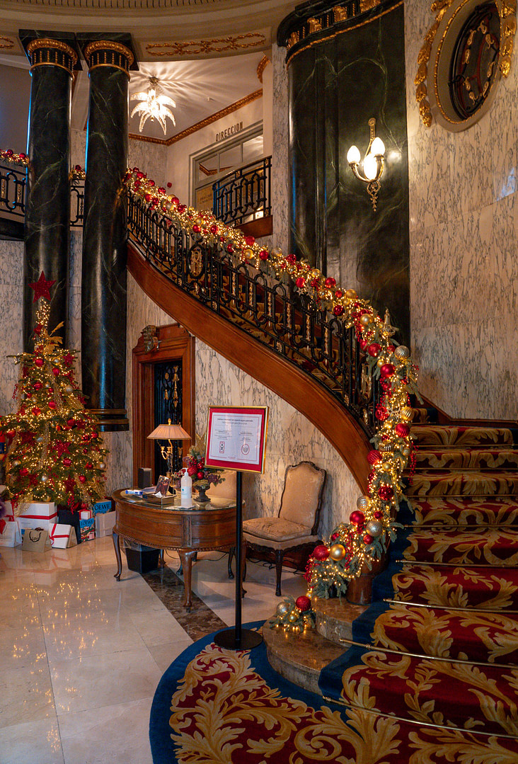 Decorated hotel for Christmas
