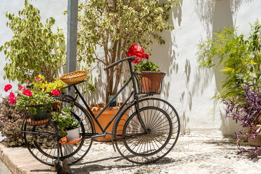 Bike with flower pots